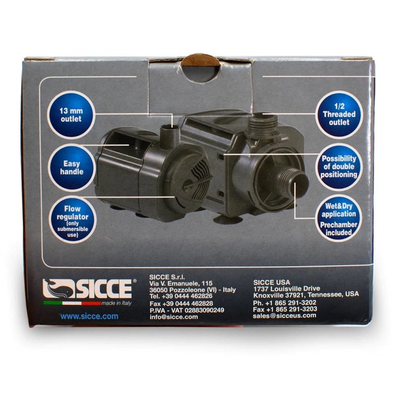 SICCE MULTI 800 Multifunction Aquarium Pump, 220 GPH, designed for submerged use, low working heat - Image 3